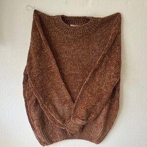 Elegant Brown Women's Crew Neck Sweater